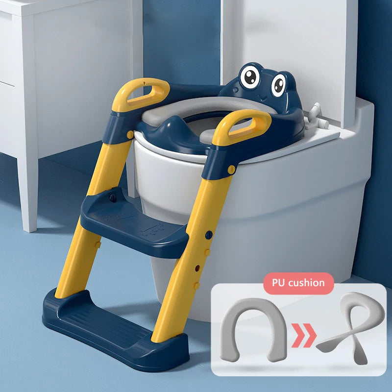 Siège de toilette pour enfant avec marche intégrée et échelle pliable – accessoire d’apprentissage pour bébé. - StyleZenTech