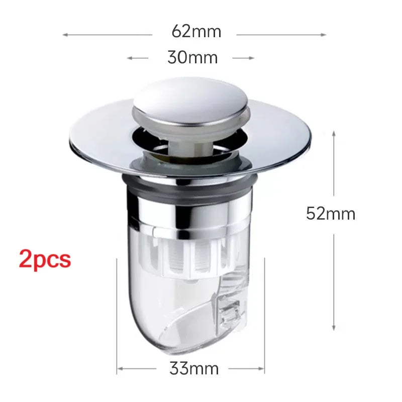 Universal Basin Pop-up Drain Filter Wash Basin Hair Sink Strainer Kitchen Bathtub Stopper Shower Plug Bathroom Tool - StyleZenTech