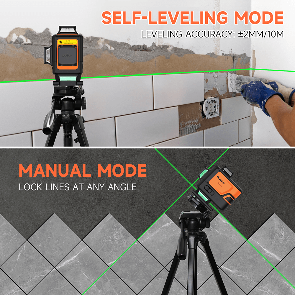 Niveau Laser 360° 16 Lignes – Dovoh P4-360G, Auto-nivelant Vert Haute Précision