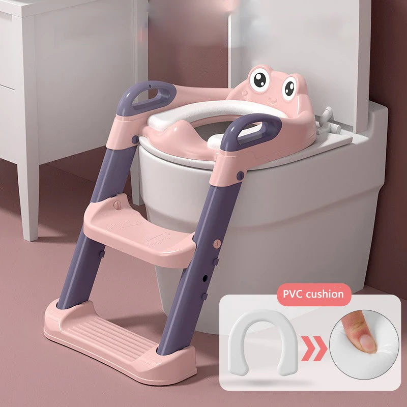Siège de toilette pour enfant avec marche intégrée et échelle pliable – accessoire d’apprentissage pour bébé. - StyleZenTech