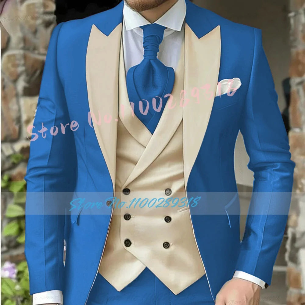 Classic Dark Brown Men's Wedding Suit - 3 Piece Custom Made (Jacket, Vest, Pants) - Formal &amp; Business Attire.