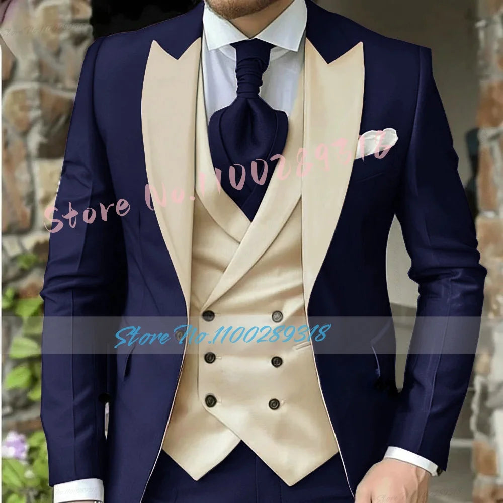 Classic Dark Brown Men's Wedding Suit - 3 Piece Custom Made (Jacket, Vest, Pants) - Formal &amp; Business Attire.