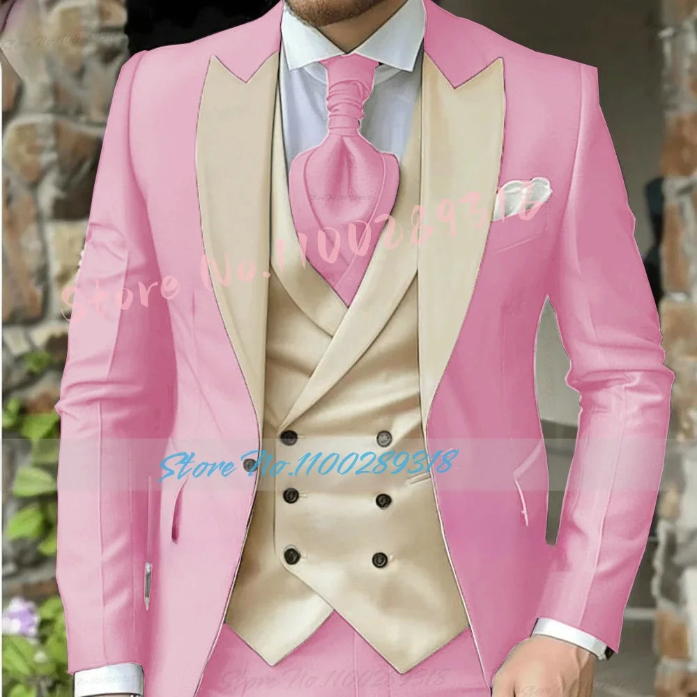 Classic Dark Brown Men's Wedding Suit - 3 Piece Custom Made (Jacket, Vest, Pants) - Formal &amp; Business Attire.