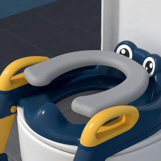 Siège de toilette pour enfant avec marche intégrée et échelle pliable – accessoire d’apprentissage pour bébé. - StyleZenTech