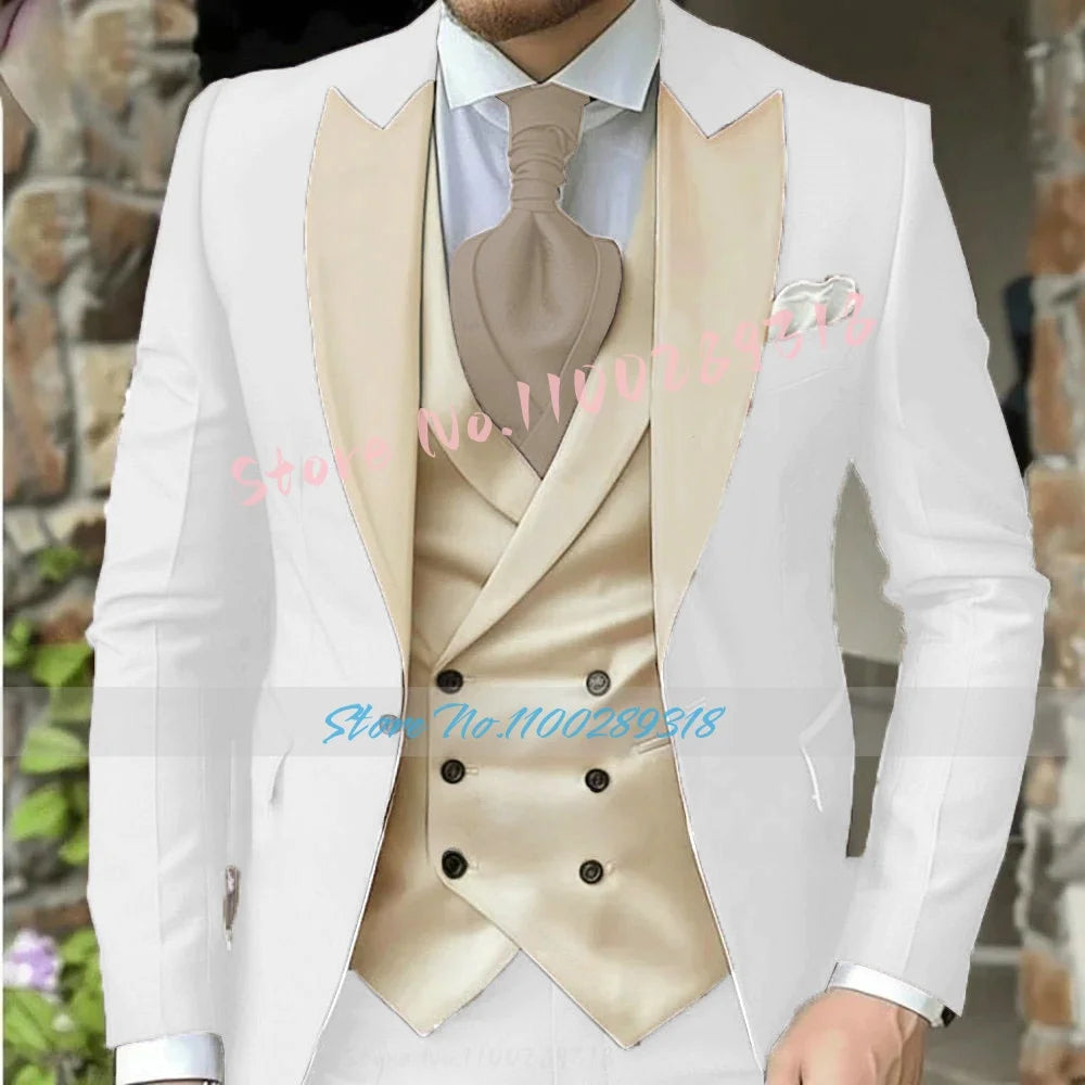 Classic Dark Brown Men's Wedding Suit - 3 Piece Custom Made (Jacket, Vest, Pants) - Formal &amp; Business Attire.