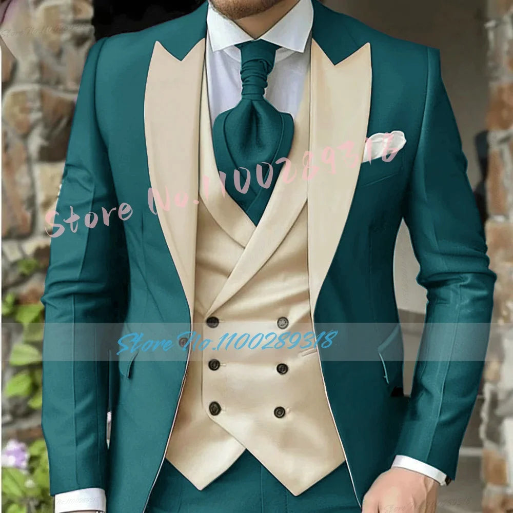 Classic Dark Brown Men's Wedding Suit - 3 Piece Custom Made (Jacket, Vest, Pants) - Formal &amp; Business Attire.