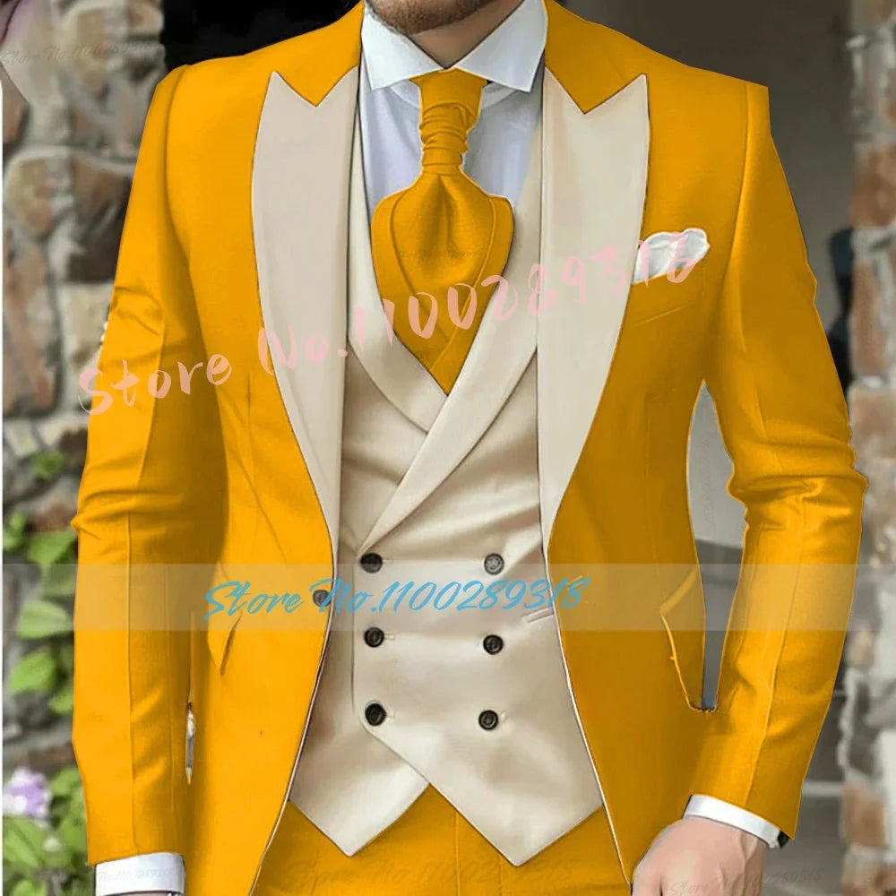 Classic Dark Brown Men's Wedding Suit - 3 Piece Custom Made (Jacket, Vest, Pants) - Formal &amp; Business Attire.