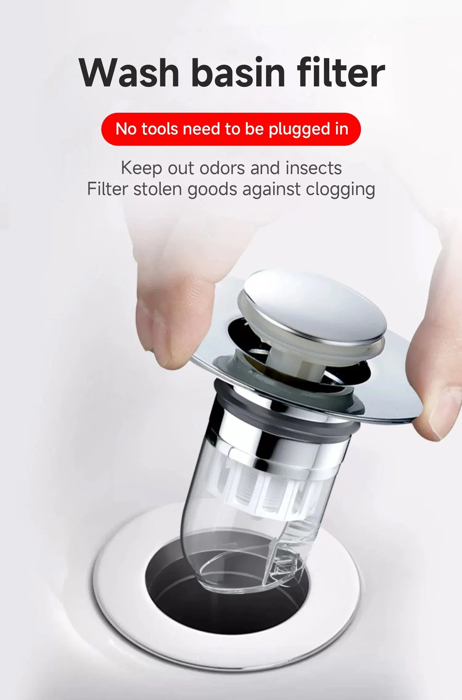 Universal Basin Pop-up Drain Filter Wash Basin Hair Sink Strainer Kitchen Bathtub Stopper Shower Plug Bathroom Tool - StyleZenTech