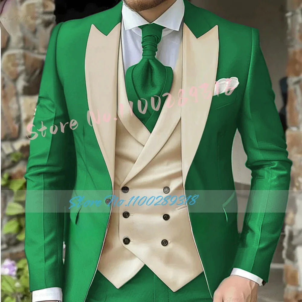 Classic Dark Brown Men's Wedding Suit - 3 Piece Custom Made (Jacket, Vest, Pants) - Formal &amp; Business Attire.