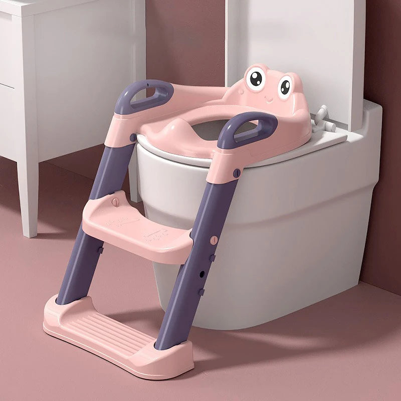Siège de toilette pour enfant avec marche intégrée et échelle pliable – accessoire d’apprentissage pour bébé. - StyleZenTech
