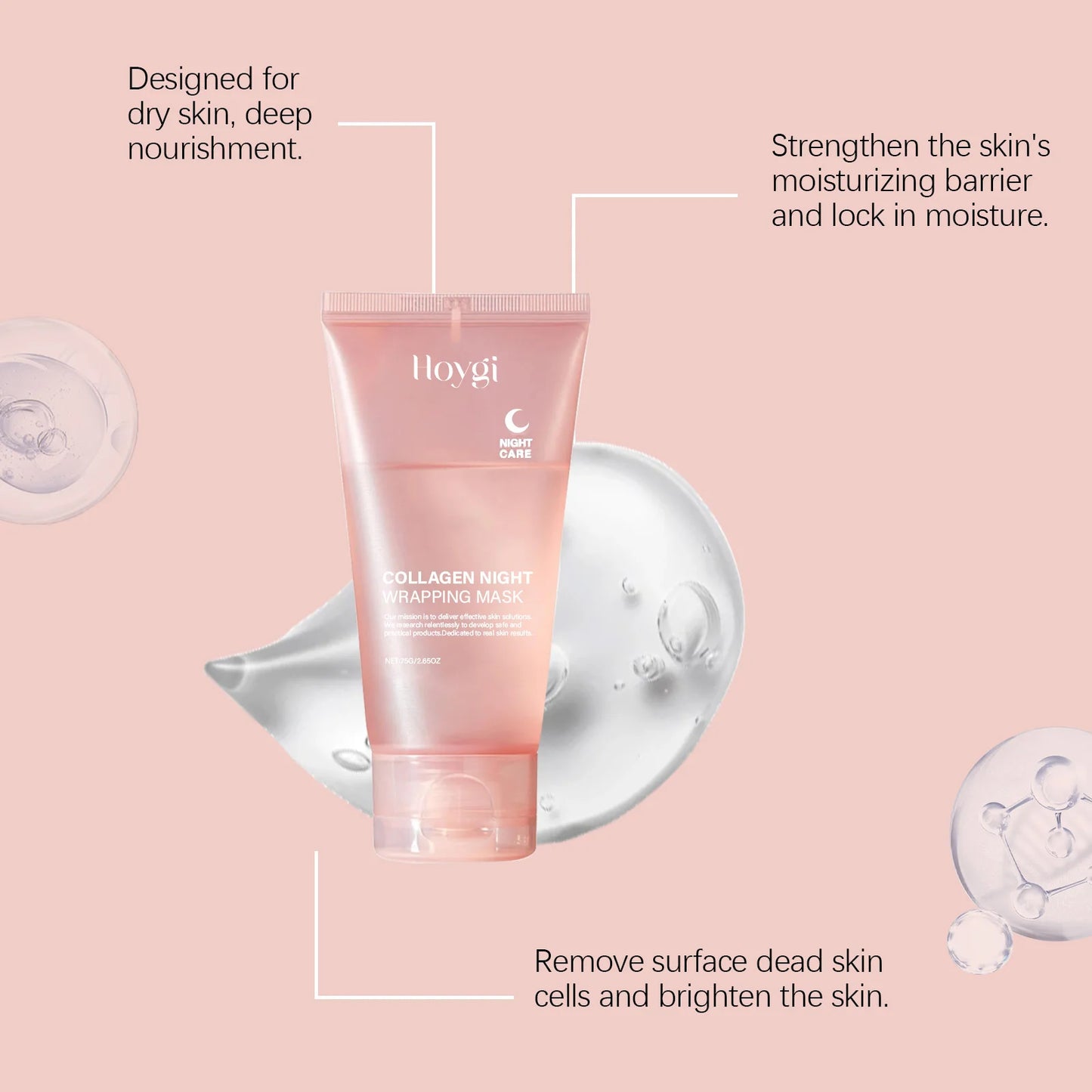 Masque Gel Nuit au Collagène – Hydratant, Raffermissant, Purifiant et Éclat du Teint