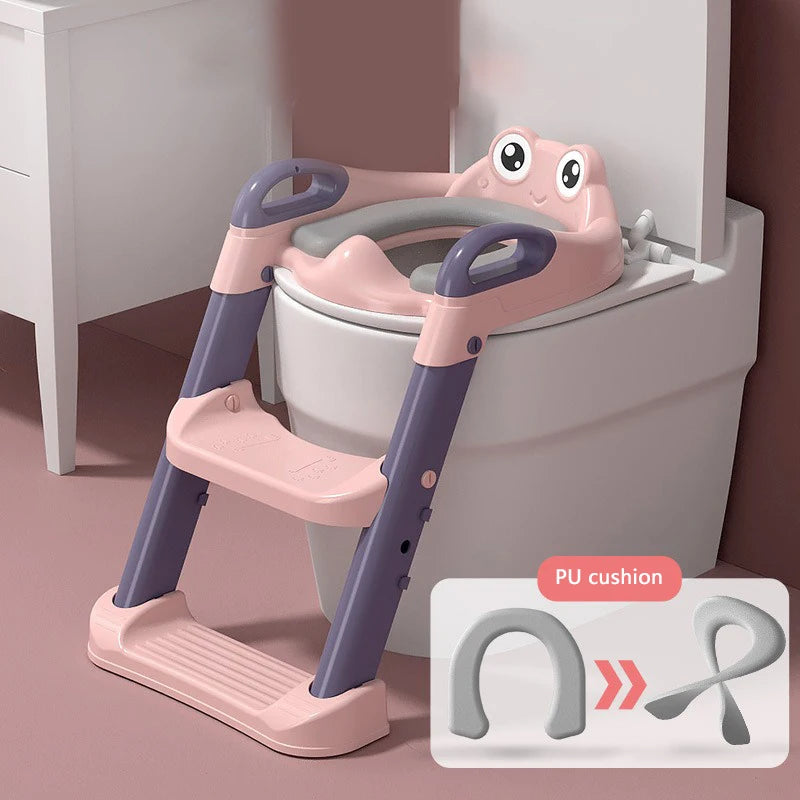 Siège de toilette pour enfant avec marche intégrée et échelle pliable – accessoire d’apprentissage pour bébé. - StyleZenTech