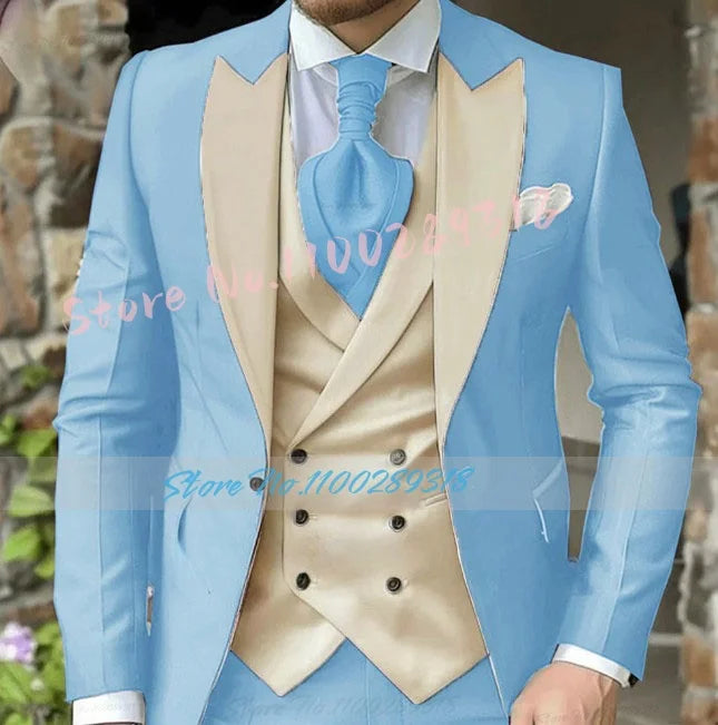 Classic Dark Brown Men's Wedding Suit - 3 Piece Custom Made (Jacket, Vest, Pants) - Formal &amp; Business Attire.