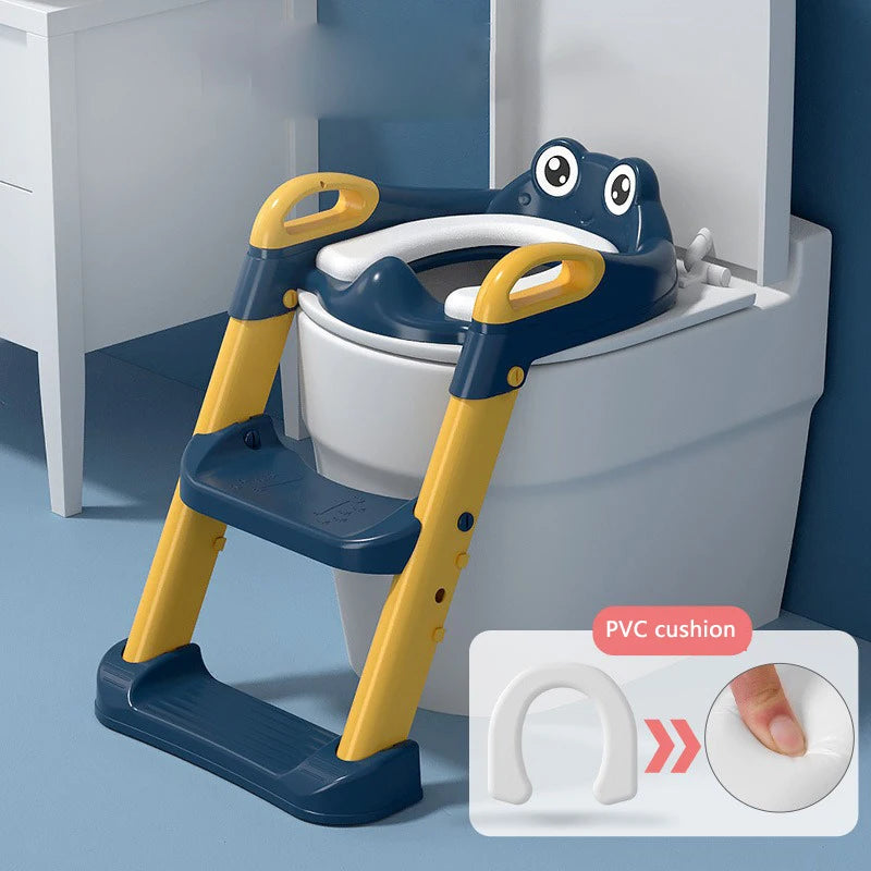 Siège de toilette pour enfant avec marche intégrée et échelle pliable – accessoire d’apprentissage pour bébé. - StyleZenTech
