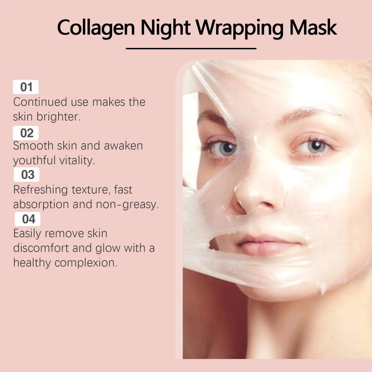 Masque Gel Nuit au Collagène – Hydratant, Raffermissant, Purifiant et Éclat du Teint
