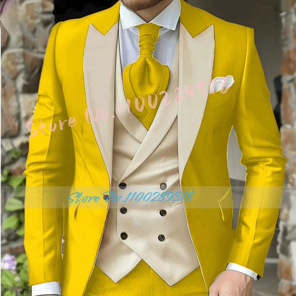 Classic Dark Brown Men's Wedding Suit - 3 Piece Custom Made (Jacket, Vest, Pants) - Formal &amp; Business Attire.