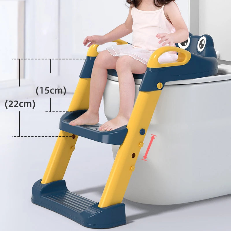 Siège de toilette pour enfant avec marche intégrée et échelle pliable – accessoire d’apprentissage pour bébé. - StyleZenTech