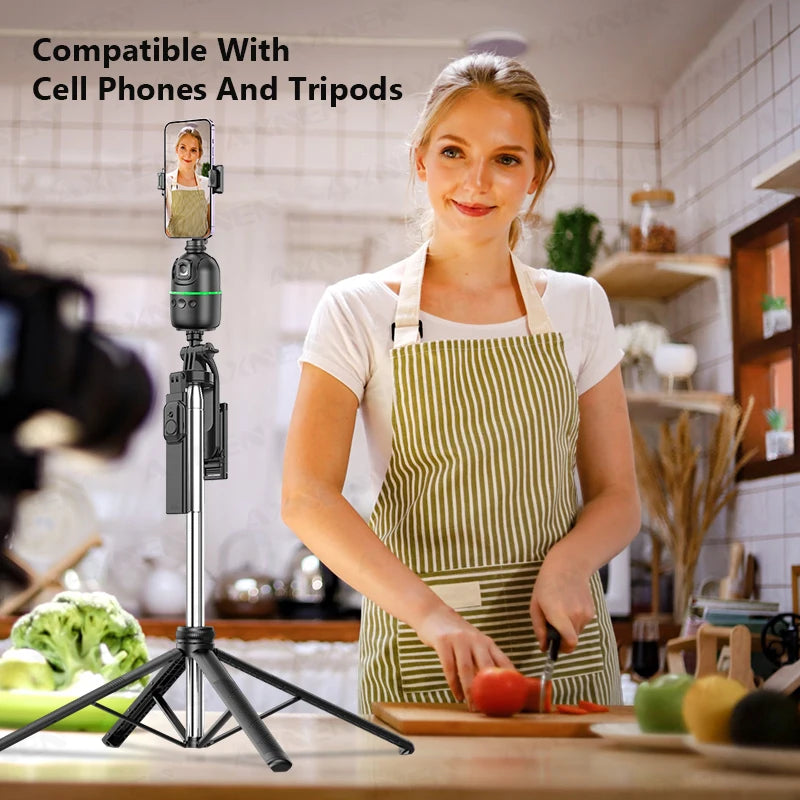 Support de smartphone intelligent à suivi de visage par IA – Support rotatif 360° pour diffusion en direct, vlogs, visioconférences et création de contenu, avec télécommande optionnelle.